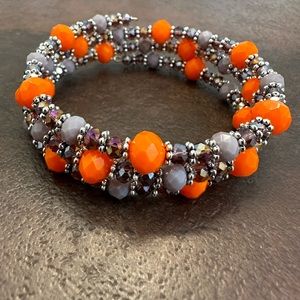 Handmade  Austrian Crystals  Memory Wire Bracelet For Women .
